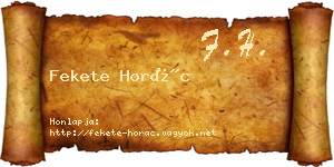 Fekete Horác névjegykártya